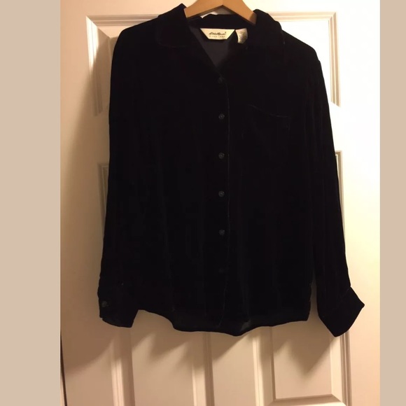 Eddie Bauer Velvet Black Shirt size Medium - Picture 1 of 7